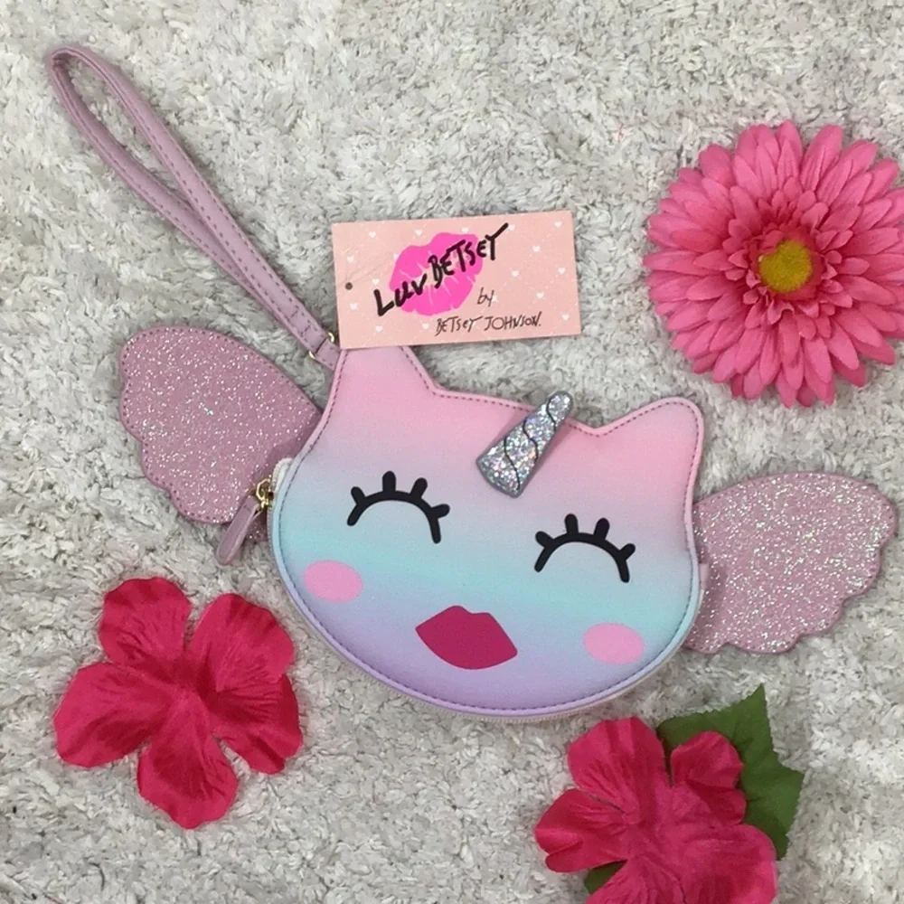 Betsey Johnson unicorn wristlet NWT